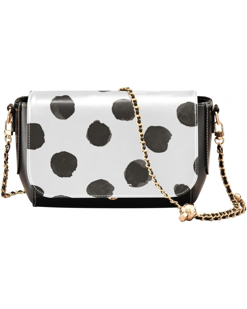 Black Watercolor Dots Shoulder Bag Crossbody Women Trendy Over The Shoulder Purse with Credit Card Slots Small Purse $18.44 C...