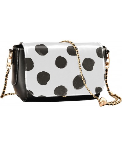 Black Watercolor Dots Shoulder Bag Crossbody Women Trendy Over The Shoulder Purse with Credit Card Slots Small Purse $18.44 C...