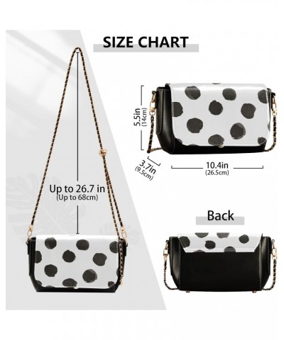 Black Watercolor Dots Shoulder Bag Crossbody Women Trendy Over The Shoulder Purse with Credit Card Slots Small Purse $18.44 C...