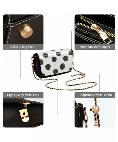 Black Watercolor Dots Shoulder Bag Crossbody Women Trendy Over The Shoulder Purse with Credit Card Slots Small Purse $18.44 C...