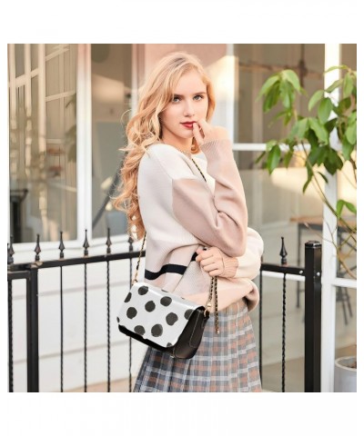 Black Watercolor Dots Shoulder Bag Crossbody Women Trendy Over The Shoulder Purse with Credit Card Slots Small Purse $18.44 C...