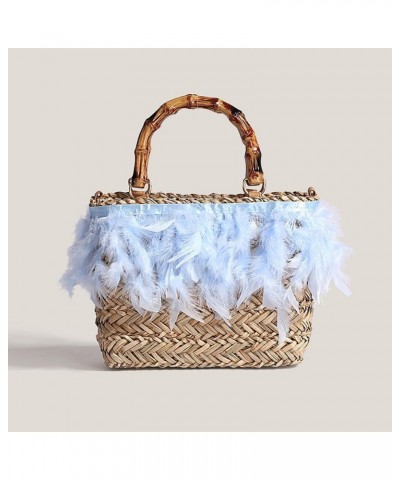 Rattan Tote Crossbody Handbags Straw Bags for Summer Beach Purse Straw Crossbody Purses for Women Wicker Bag Vacation Pink Bl...