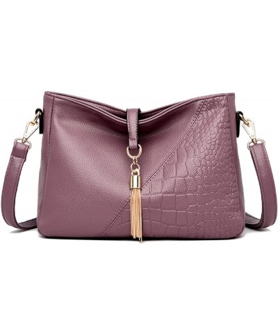 Shoulder Bags for Women PU Leather Fashion Satchel Tassel Purse Ladies Crossbody Bag Red Purple $33.19 Totes