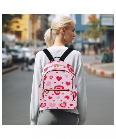 Pink Valentine¡¯s Day Mini Backpack Purse for Women, Love Heart Travel Backpack Fashion Backpack Lightweight Shoulder Bag Sma...