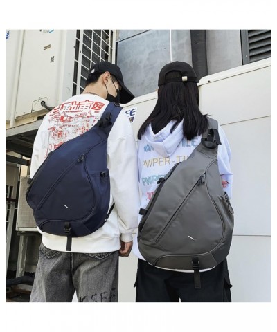 Large Sling Bag for Men Women Nylon Chest Bag Casual Sling Crossbody Shoulder Bag Gray $28.80 Backpacks