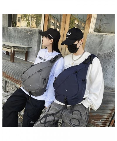 Large Sling Bag for Men Women Nylon Chest Bag Casual Sling Crossbody Shoulder Bag Gray $28.80 Backpacks