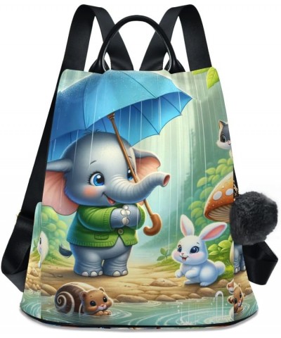 Christmas Elf Fashion Backpack Purse for Women Back Zipper Pocket Design Cute Elephant Rabit $21.14 Backpacks