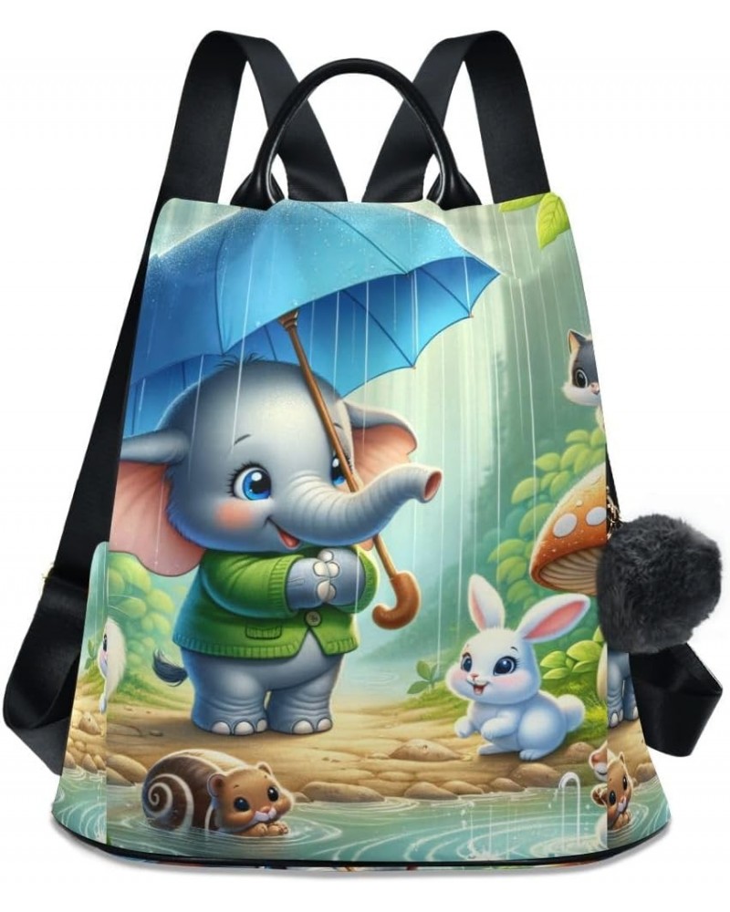 Christmas Elf Fashion Backpack Purse for Women Back Zipper Pocket Design Cute Elephant Rabit $21.14 Backpacks