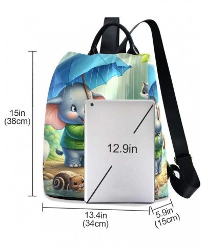 Christmas Elf Fashion Backpack Purse for Women Back Zipper Pocket Design Cute Elephant Rabit $21.14 Backpacks