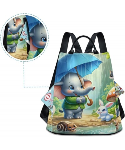 Christmas Elf Fashion Backpack Purse for Women Back Zipper Pocket Design Cute Elephant Rabit $21.14 Backpacks