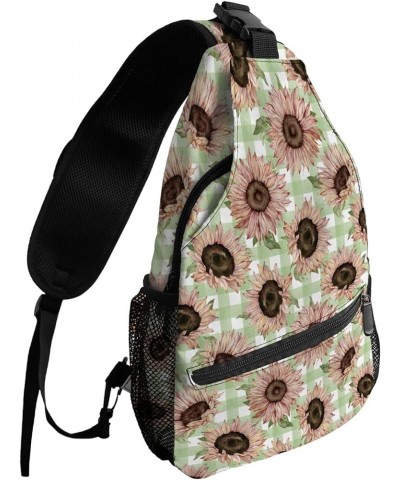 Sling Backpack, Spring Pink Flowers Floral with Branches Waterproof Lightweight Small Sling Bag, Travel Chest Bag Crossbody S...