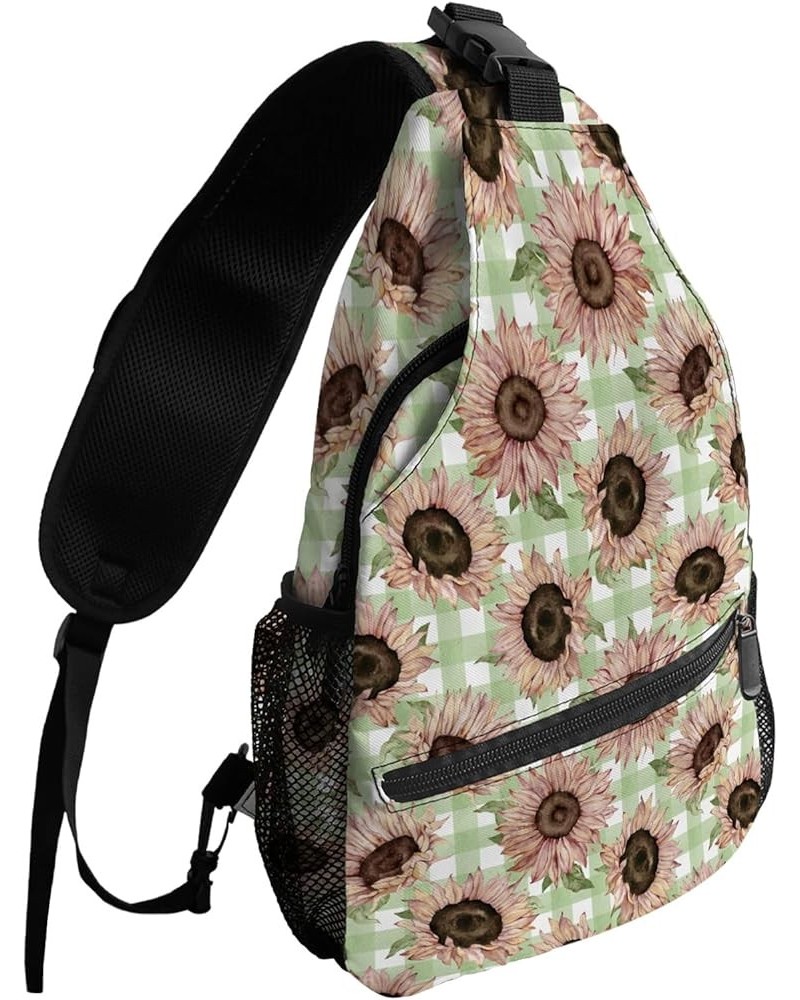 Sling Backpack, Spring Pink Flowers Floral with Branches Waterproof Lightweight Small Sling Bag, Travel Chest Bag Crossbody S...