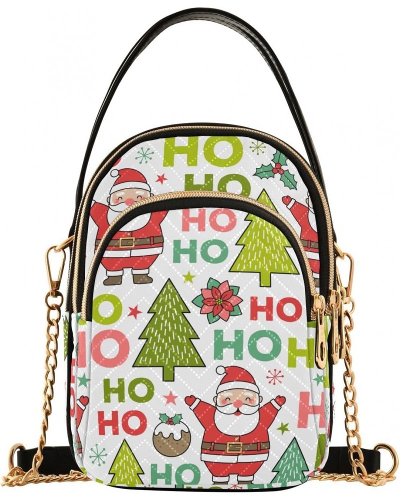 Christmas Tree Flower Multi Pockets Crossbody Bags for Women Zip Cell Phone Purse Wallet Bag with Detachable Shoulder Strap T...