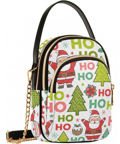 Christmas Tree Flower Multi Pockets Crossbody Bags for Women Zip Cell Phone Purse Wallet Bag with Detachable Shoulder Strap T...