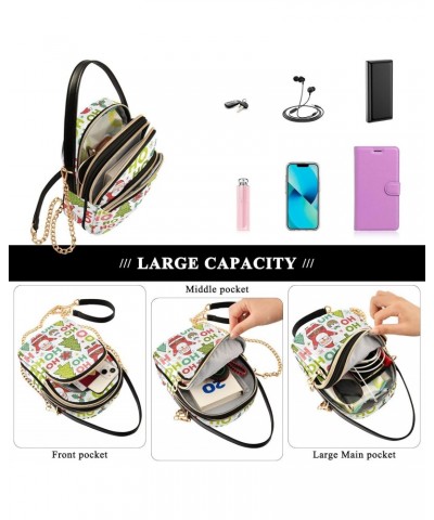 Christmas Tree Flower Multi Pockets Crossbody Bags for Women Zip Cell Phone Purse Wallet Bag with Detachable Shoulder Strap T...