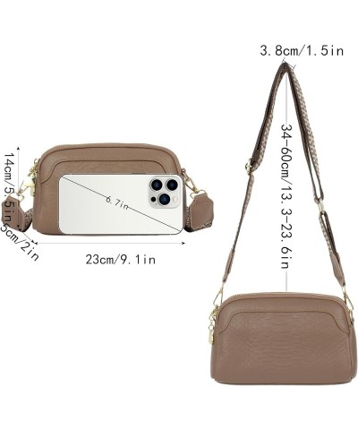 Crossbody Purse for Women Small Leather Hobo Shoulder Bag Lightweight Shell Shape Clutch Handbags with Wide Strap Khaki $13.9...