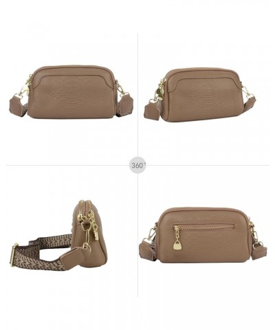 Crossbody Purse for Women Small Leather Hobo Shoulder Bag Lightweight Shell Shape Clutch Handbags with Wide Strap Khaki $13.9...