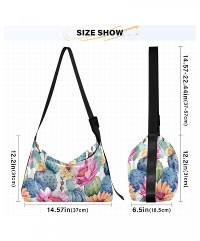 Flowers Floral Cactus Crossbody Bag for Women Men with Adjustable Strap PU Leather Shoulder Hobo Purse Bag 20850033 $19.13 Sh...