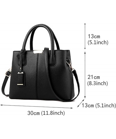 1pc Stylish Handbag for Women Roomy Practical Womens Handbags Ladies Purse Satchel Shoulder Bags Tote Leather Bag Black One S...