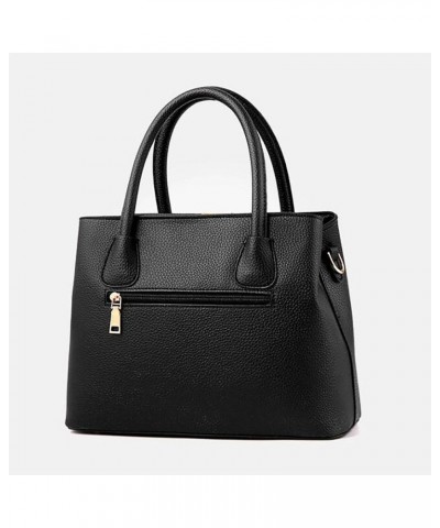 1pc Stylish Handbag for Women Roomy Practical Womens Handbags Ladies Purse Satchel Shoulder Bags Tote Leather Bag Black One S...