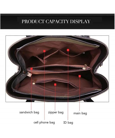 1pc Stylish Handbag for Women Roomy Practical Womens Handbags Ladies Purse Satchel Shoulder Bags Tote Leather Bag Black One S...