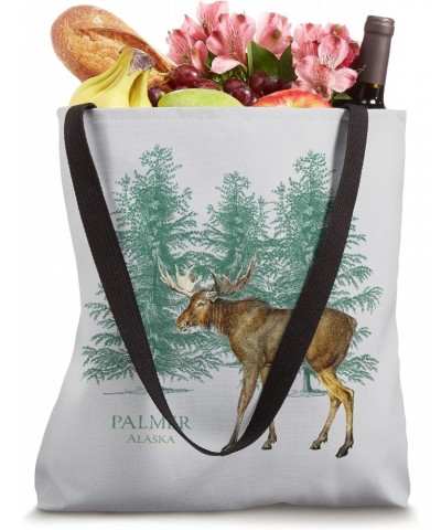 Palmer Alaska Moose Lovers Trees Vintage-Look Souvenir Tote Bag $15.93 Totes