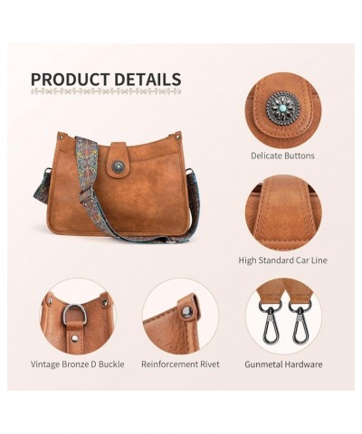 Crossbody Bags For Women Trendy, Leather Hobo Handbag Crossbody Purses Shoulder Bucket Bag with 2 Adjustable Strap 2-01brown ...