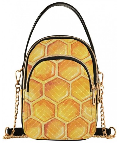 Yellow Honeycomb Honey Crossbody Bags for Women Small Purse Chain Shoulder Bag Hand Bags for Gifts Trip Work $12.74 Shoulder ...