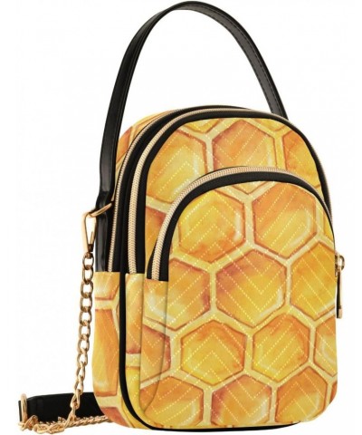 Yellow Honeycomb Honey Crossbody Bags for Women Small Purse Chain Shoulder Bag Hand Bags for Gifts Trip Work $12.74 Shoulder ...