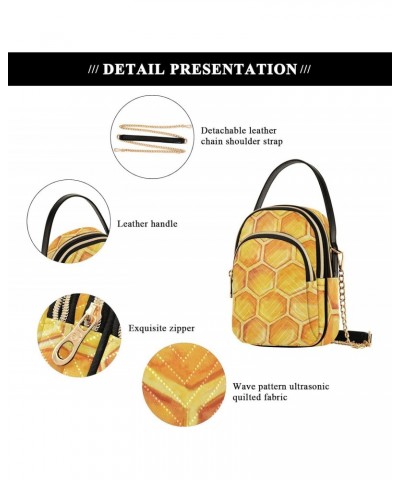 Yellow Honeycomb Honey Crossbody Bags for Women Small Purse Chain Shoulder Bag Hand Bags for Gifts Trip Work $12.74 Shoulder ...