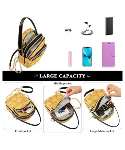 Yellow Honeycomb Honey Crossbody Bags for Women Small Purse Chain Shoulder Bag Hand Bags for Gifts Trip Work $12.74 Shoulder ...