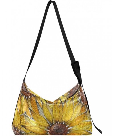 Watercolor Sunflower Floral Retro Womens Tote Bag Leather Shoulder Bag For Women Men Large Hobo Cross Body Bags Handbag $17.3...