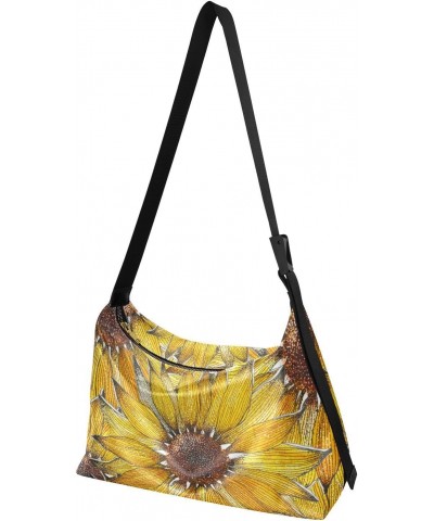 Watercolor Sunflower Floral Retro Womens Tote Bag Leather Shoulder Bag For Women Men Large Hobo Cross Body Bags Handbag $17.3...