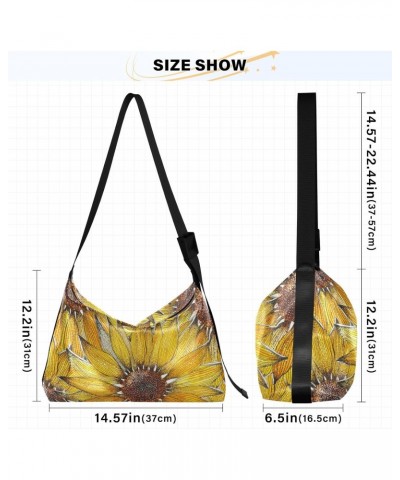 Watercolor Sunflower Floral Retro Womens Tote Bag Leather Shoulder Bag For Women Men Large Hobo Cross Body Bags Handbag $17.3...