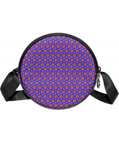 Purple Polka Dots Crossbody Bag for Women Teen Girls Round Canvas Shoulder Bag Purse Tote Handbag Bag $10.29 Totes