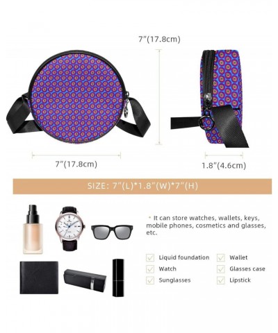 Purple Polka Dots Crossbody Bag for Women Teen Girls Round Canvas Shoulder Bag Purse Tote Handbag Bag $10.29 Totes