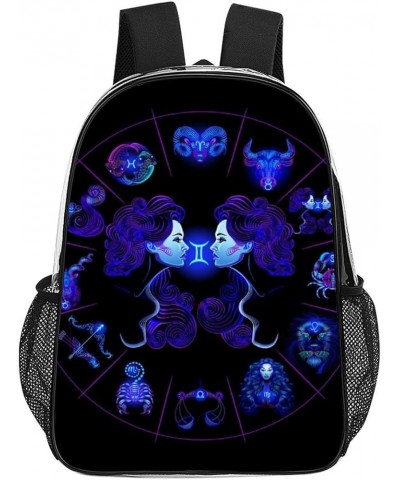 Clear Backpack Compatible with Bull Neon Zodiac Astrology Taurus Heavy Duty Clear Bookbag Transparent Backpack See Through Pl...