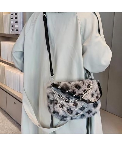 Cute Fluffy Bag Furry Crossbody Bag Purse Handbags Fluffy Shoulder Bag for Women Girls School Office Travel Essentials Khaki ...