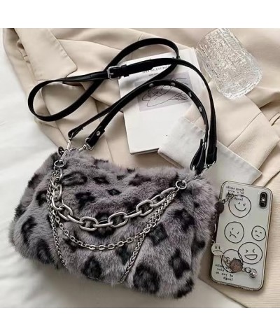 Cute Fluffy Bag Furry Crossbody Bag Purse Handbags Fluffy Shoulder Bag for Women Girls School Office Travel Essentials Khaki ...