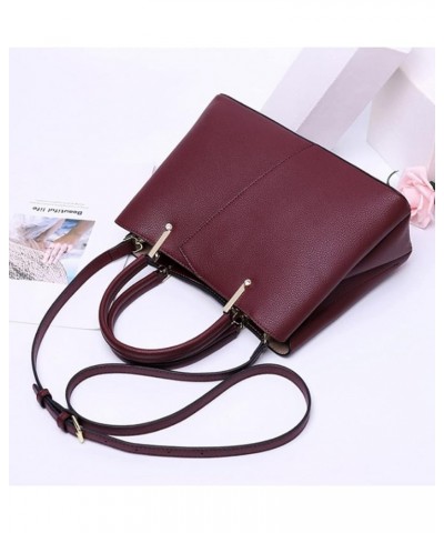 Women Premium Cowhide Top-handle Bags Purse Diamond Shoulder Crossbody-Apricot Wine $42.21 Totes