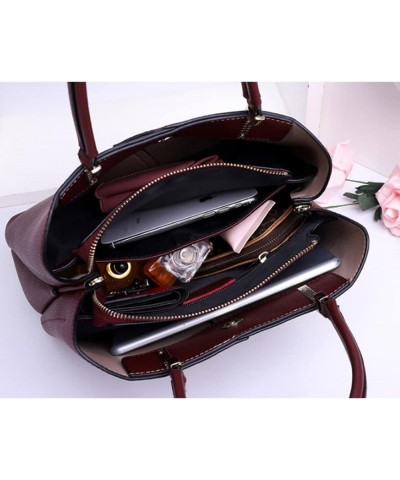 Women Premium Cowhide Top-handle Bags Purse Diamond Shoulder Crossbody-Apricot Wine $42.21 Totes