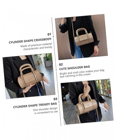 1pc cylinder shoulder bag cross body fanny bag purses for women womens crossbody purse womens cross body Khaki $14.14 Crossbo...