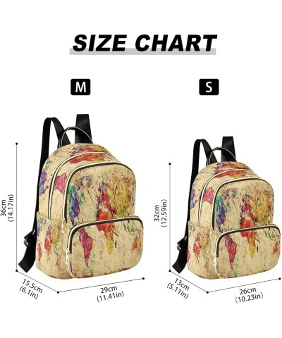 Vintage Word Map Art Women Backpack Purse Ladies Fashion Shoulder Bag Daypack Travel Bag 10L Small $14.70 Backpacks