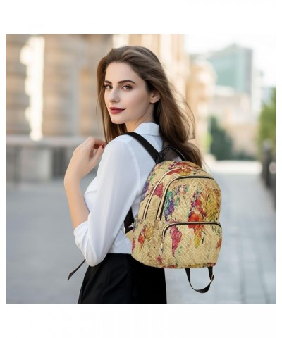 Vintage Word Map Art Women Backpack Purse Ladies Fashion Shoulder Bag Daypack Travel Bag 10L Small $14.70 Backpacks