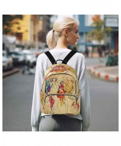 Vintage Word Map Art Women Backpack Purse Ladies Fashion Shoulder Bag Daypack Travel Bag 10L Small $14.70 Backpacks