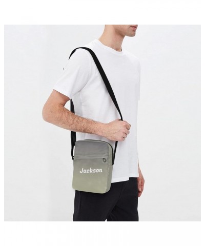 Green Gradient Custom Crossbody Bags for Women Men Messenger Bags Sling Bag for Cycling 18 $9.20 Crossbody Bags