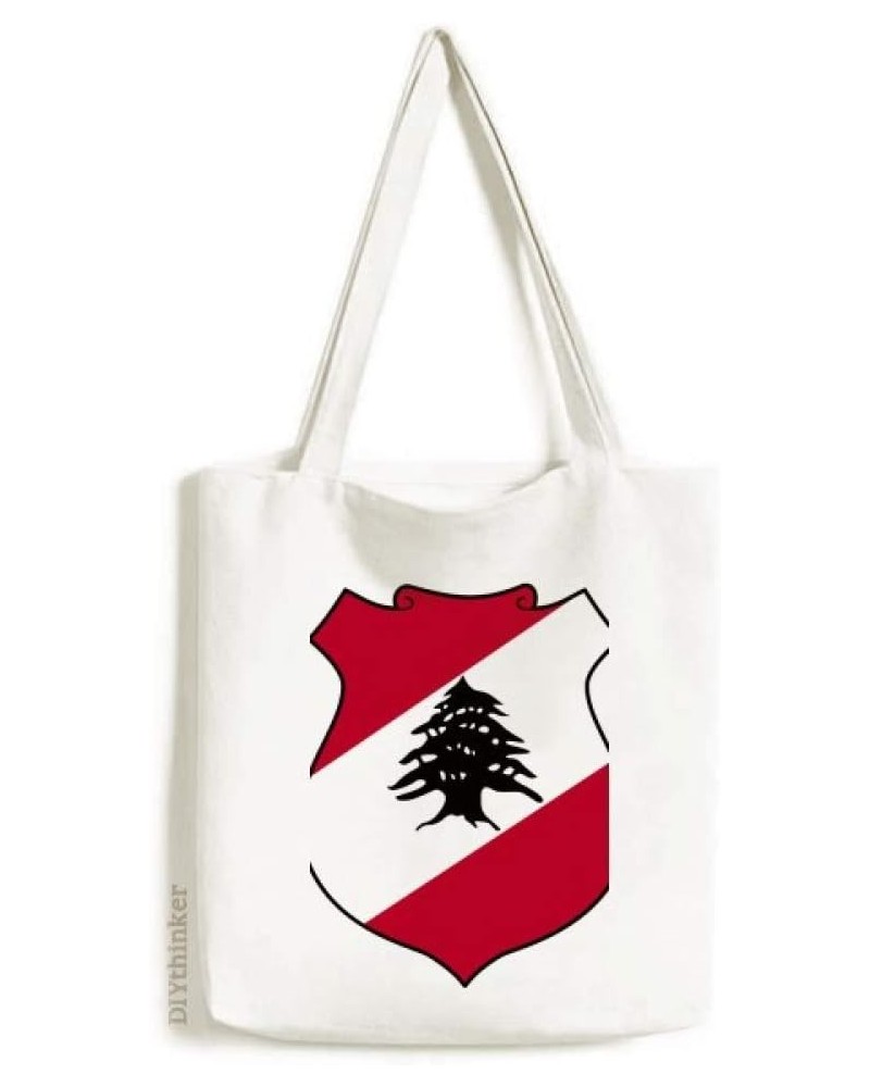 Lebanon Asia National Emblem Tote Canvas Bag Shopping Satchel Casual Handbag $17.66 Totes