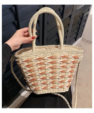 Straw Handbag Tote Bag for Women Summer Beach Bag Drawstring Rattan Crossbody Bag Bucket Bag Handmade Woven Hobo Purse 2024 A...