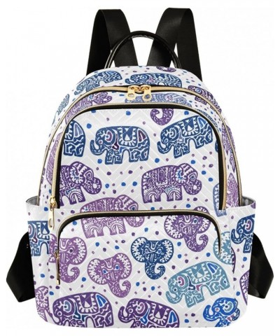 Elephants Backpack Purse for Women Small Mini Women's Fashion Backpack with Zipper Weekend Bag,M Small $17.50 Backpacks