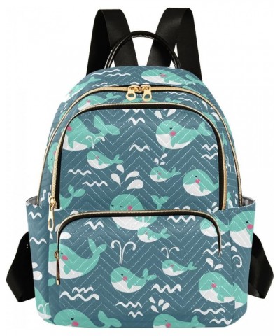 Whales Pastel Colors Backpack Purse for Women Fashion Ladies Shoulder Bags Travel Bag Back Pack Weekend Bag,S Medium $16.42 B...